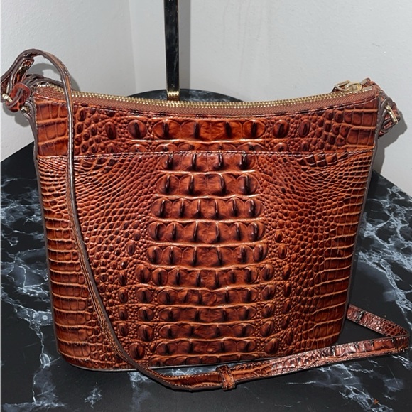 BRAHMIN Melbourne Collection Handbag Katie Leather Crocodile Crossbody AUTHENTIC - Picture 11 of 16